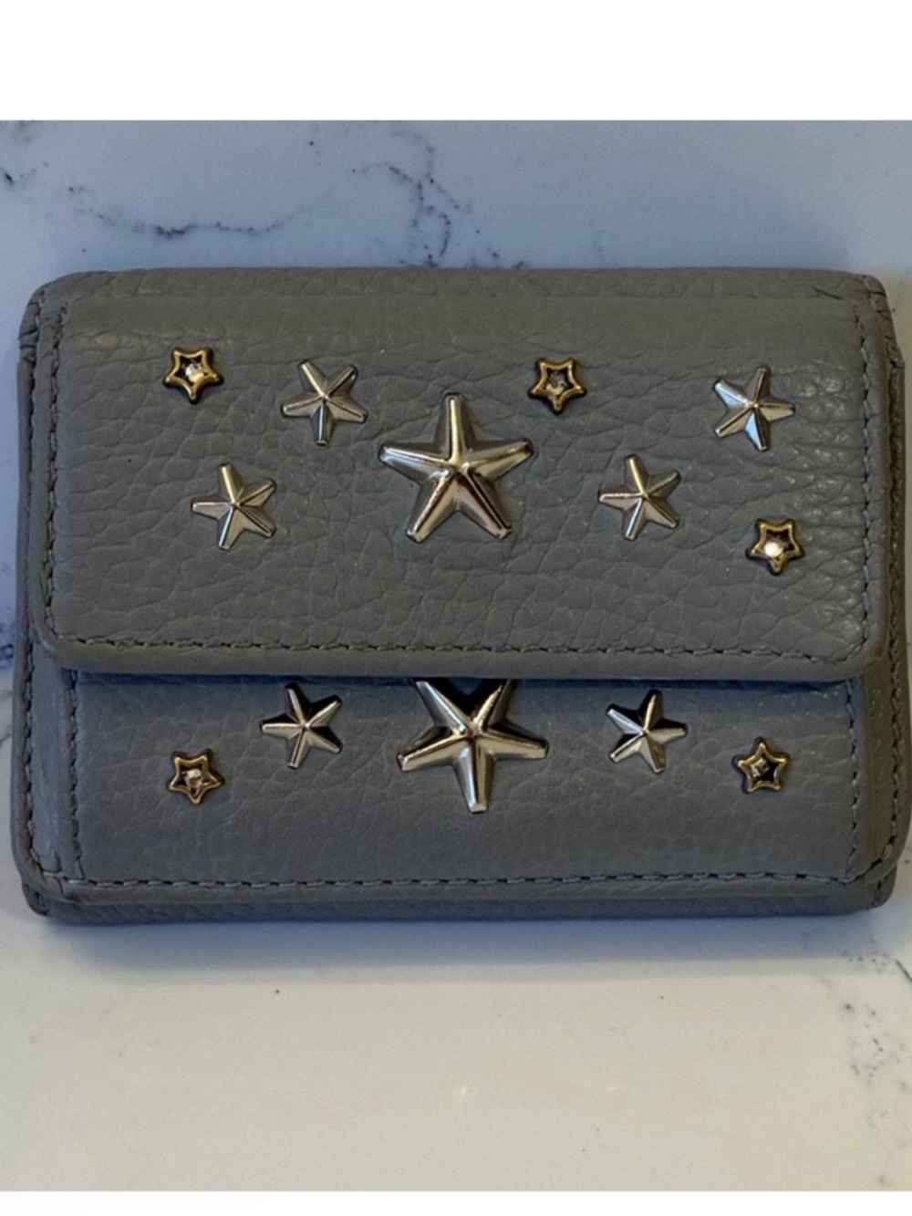 Jimmy Choo HANNE UUF Moonstone Mix Star Studded Leather Wallet